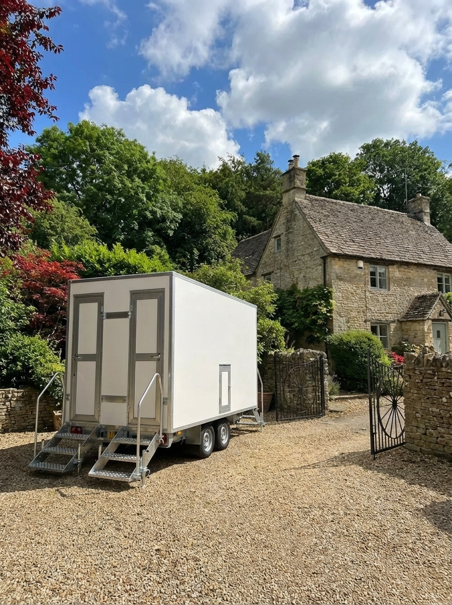 Premier Plus toilet trailer on location for filming production