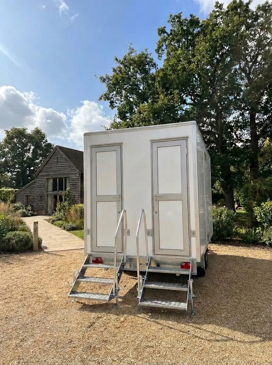 PremierPlus toilet trailer on a film production location