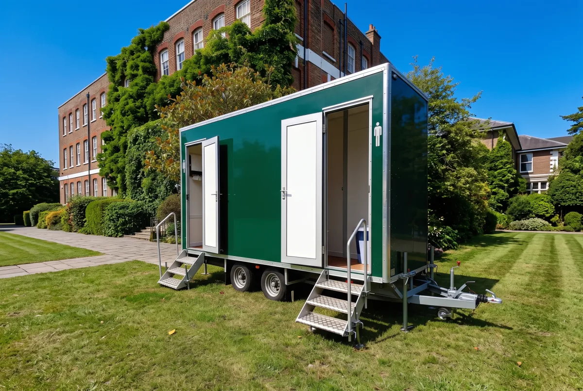 PremierPlus 2+1 luxury toilet trailer for hospitality areas at a sports event