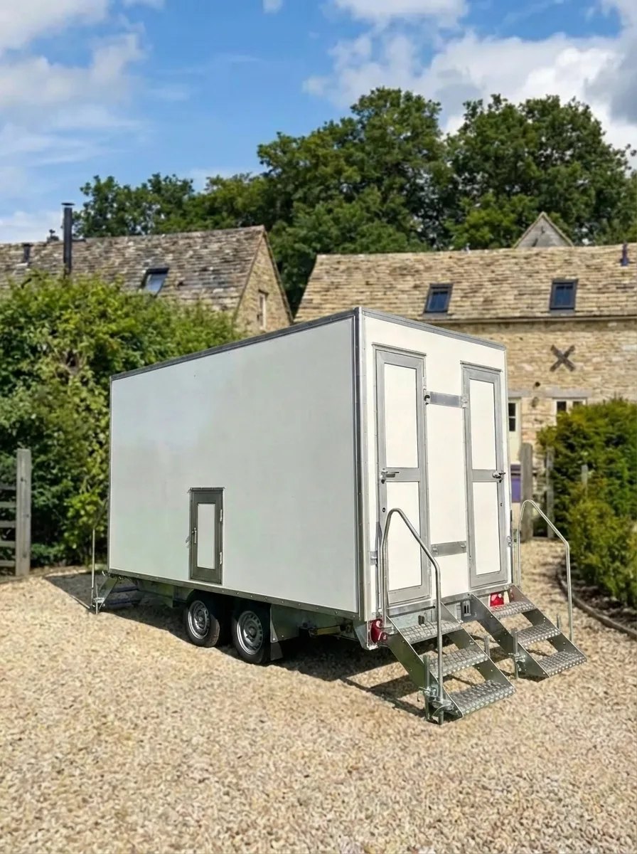 Luxury toilet trailer interior finish at a Berkshire wedding venue